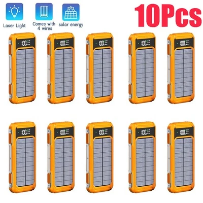 Banco de energía solar cargador portátil LED Super 10000 mAh 4 USB para teléfono celular 10 piezas Foto 1 de 4