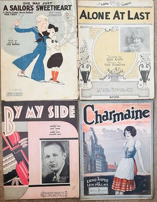 Lote de partituras vintage de 1920 - Sailor’s Sweetheart, Charmaine y más (4 piezas) Foto 1 de 2