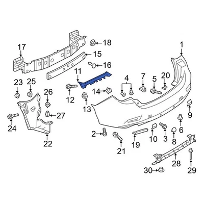 For Mazda 6 2014-2021 Mazda GJR9502J1 Rear Left Bumper Cover Support Rail Foto 1 de 2