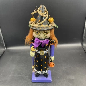 Vintage Bonton Halloween Witch With Pumpkin Nutcracker, 13" - Picture 1 of 11