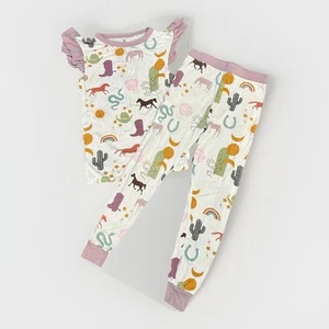 Emerson and Friends Size 2T 3T Bamboo Pajama 2 Piece Set Western Print - Picture 1 of 5