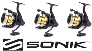 3 x SONIK Xtractor GS 5000 Gold Spool Reel Mini Big Pit Reel Carp Fishing - Photo 1/7