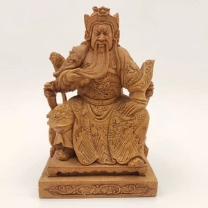 Chinese Guan Yu, Guan Gong, Kwan Kuuan Yu, Kwan Kung Solid Wood Carved Statue 4" - Picture 1 of 8
