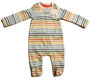 BNWT Gap Baby First Favorite Rainbow Stripe Footed One-Piece Babygro 0-3 Months - Picture 1 of 4
