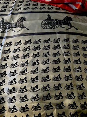 Jean Player Vintage Horse Carriage Polyester Scarf  Orange 34inch X 34 Inch - Image 1 of 4