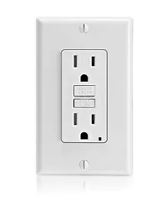 TAMPER RESISTAN GFI GFCI STECKDOSE 15 AMP 120 VOLT 1ER PACK weiß - Bild 1 von 1