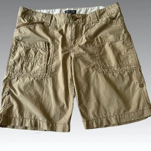 Polo Jeans Co Ralph Lauren Khaki Bermuda Cargo Shorts Womens 8 hiking summer VTG - Picture 1 of 9