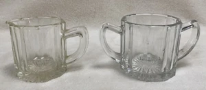 Vintage Clear Glass - Cream And Sugar Bowl Set - Picture 1 of 11