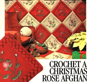 RARE/Christmas Rose Afghan/Crochet Pattern INSTRUCTIONS ONLY - Picture 1 of 1