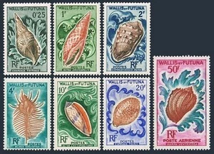 Wallis & Futuna 159-164, C18, con bisagras. Michel 193-198, 201. Conchas marinas 1962-1963. - Imagen 1 de 1