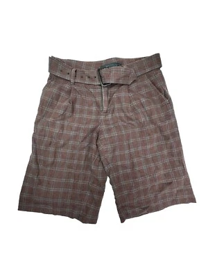 Pantalones Cortos Marc Jacobs Cuadros Gancho y Ojo Con Cinturón Marrón Talla 6 Foto 1 de 4