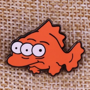 Simpsons Blinky 3 Three Eyed Fish Nuclear Plant 1.1" Enamel Pin Badge NEW USA - Picture 1 of 2