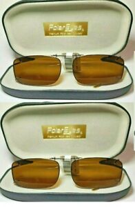 2 PolarEyes Polarized Clipon Sunglasses 50rec15 Driver Lenses Foster Grant 