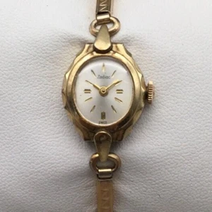 Vtg Zodiac Watch Women 17mm 10K Rolled Gold Plated Oval Stretch Band Manual Wind - Picture 1 of 14