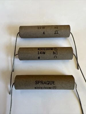4 ОМ НЕИНДУКТИВНЫЕ 14 ВАТТ РЕЗИСТОРЫ, НОВЫЙ (3) УПАКОВКА SPRAGUE KOOLOHM - Изображение 1 из 4