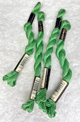 4 MINT Anchor Perle Pearl Cotton #242 Green Embroidery Floss Vintage Skein - Image 1 of 3