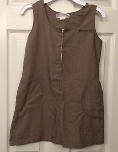 Vintage Size 8 Brown Brownie Girl Scouts Jumper Dress With Zipper And Pockets - Picture 1 of 8