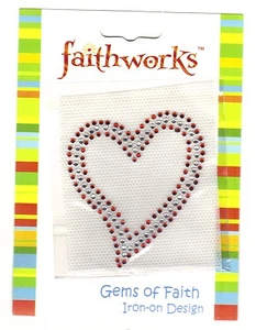 Red & Crystal Heart shaped RHINESTONE IRON ON TRANSFER - Picture 1 of 1