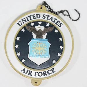 Vintage US Air Force USAF Double Sided Emblem Ornament 4.25" Diam w/ Hanger - Picture 1 of 4