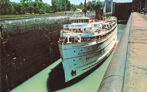 Welland Canal, Ontario, Canada Postcard South American SS Great Lakes 1950s  B5 - Picture 1 of 2