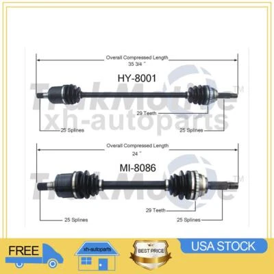 Se adapta a Hyundai Accent 1995~1999 2X eje delantero izquierdo delantero derecho TrakMotive CV Foto 1 de 3
