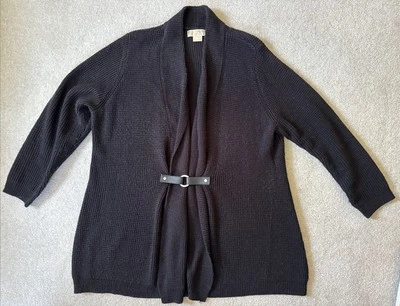 Cárdigan suéter negro Michael Kors para mujer talla grande 2X Foto 1 de 4