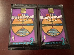 2x 1993-94 Topps Stadium Club NBA Basketball Series 2 Premium Card Pack - Picture 1 of 2