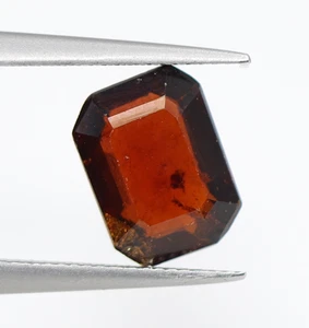 Certified 1.54 Ct Hessonite Brown Natural Garnet Loose Octagon No Heat Gemstone - Picture 1 of 10