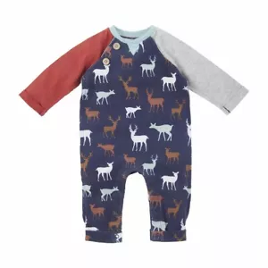 Mud Pie Baby Boy Waffle Weave Deer One Piece Outfit Size 9-12 Months NEW - Picture 1 of 1