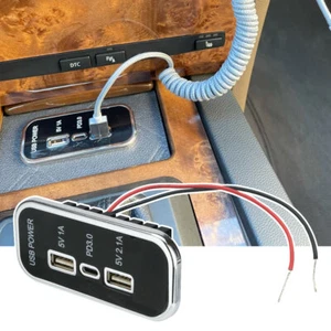 3 Port 18W PD Type-C 2.1A 1A USB Car Charger Socket 12V-24V Power Adapter Outlet - Bild 1 von 12