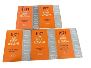 1971 Ford Lincoln & Mercury Car Shop Service Manual 5 Volume Set Mustang 71 - Picture 1 of 2