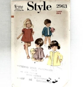 2963 - Style Babies Pants & Dress in Two Lengths 6 Months Baby Vintage Pattern - Picture 1 of 2