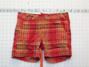 Limited Too sz 12 Girls Pink Orange Plaid Casual Shorts Stretch L0200 - Picture 1 of 3