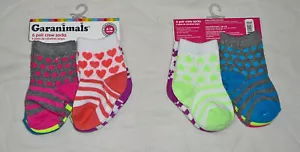 Lot Garanimal Crew Socks Print 6-18 months Girls Baby Kids Children Toddler - Picture 1 of 7