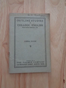 Outline Studies in College English: Lorna Doone by Maud Elma Kingsley SC - Foto 1 di 1