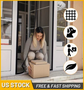 Magnetic Screen Door Mesh Hands-Free Net Mosquito Fly Insect Bug Curtain Closer - Picture 1 of 17