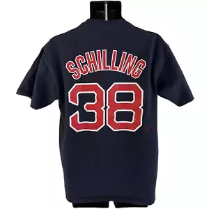 Vintage Majestic Boston Red Sox Curt Schilling T-Shirt Jersey Sz L - Picture 1 of 7