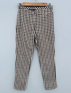 Women's AQUASCUTUM Logo House Check Stretched Skinny Pants Trousers Size 36 / 4 - Picture 1 of 10