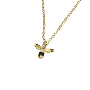 Saldi 9ct Placcato Oro Piccoli Ape Ciondolo Con Zirconi Cubici Neri Decor Nuovo - Picture 1 of 1