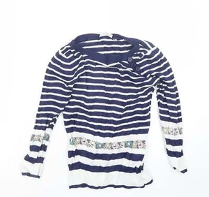 New Look Womens Blue Crew Neck Cotton Blend Jumper Size 10 - Picture 1 of 12