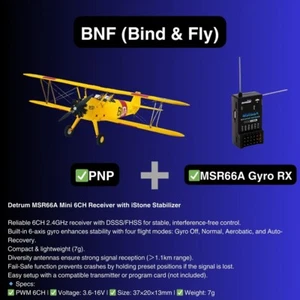 Dynam Stearman PT-17 Yellow 4S RC Biplane 1300mm 51" Wingspan - Picture 1 of 13