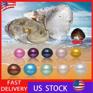 10x Bulk Natural Freshwater Akoya Pearl Oysters Real Pearls Bulk w/ Large Pearls - Picture 1 of 5