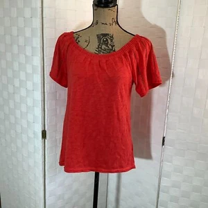 anthropologie saturday sunday coral orange red tee size XS casual - Picture 1 of 7