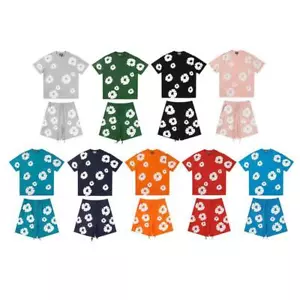 T-shirt manica corta unisex stampa schiuma denim nuova tuta corta casual corta - Foto 1 di 44