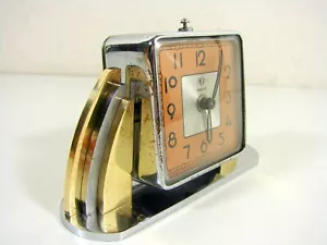 Beautiful French Art Deco Bronze & Brass SAVOY Alarm Clock from DEP 1930s - Foto 1 di 10