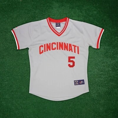 Johnny Bench 1975 Cincinnati Reds Men's Cooperstown Grey Road Jersey - Image 1 of 4