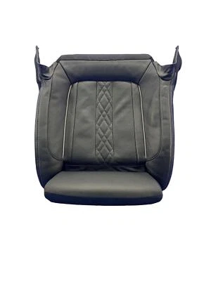 2020-2022 BMW 740I FRONT LEFT LOWER SEAT CUSHION BLACK LEATHER GRAY STITCHING - Image 1 of 4