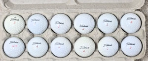 Pelotas de golf Titleist 12 cuentas una docena usadas usadas lavadas clasificadas 030 - Imagen 1 de 3