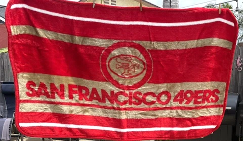 Vintage 1980's San Francisco SF 49ers San Marcos Throw Blanket Stadium 56” x 34” Cover