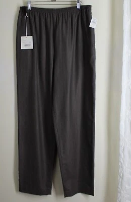 Calça de lã super macia listra marrom bege cogumelo tamanho 2 Eskandar nova com etiquetas - Imagem 1 de 4